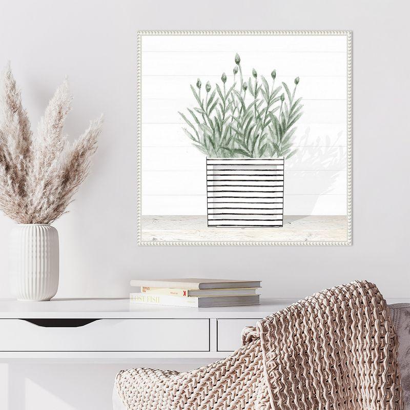 Amanti Art Lavender Blossom In Modern Pot III by Janice Gaynor Canvas Wall Art Print Framed 22 x 22-in.