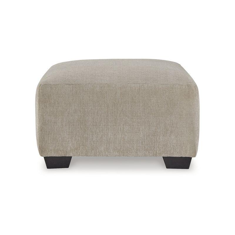 Beige Oversized Contemporary Storage Pouf Ottoman