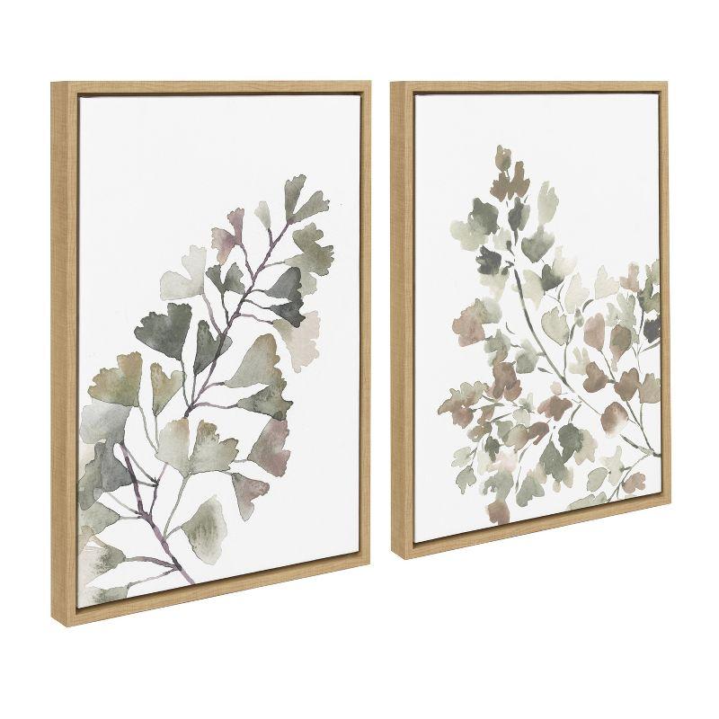 Natural Botanical Soft Splitfern and Maiden Canvas Art Set