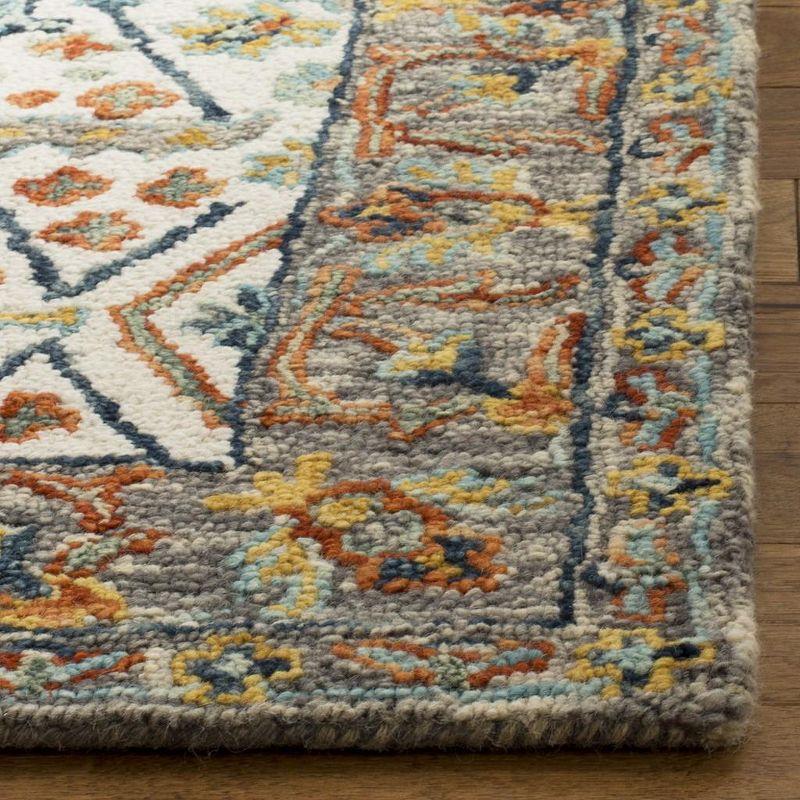 Aspen Blue Floral Hand-Tufted Wool Area Rug - 4' x 6'