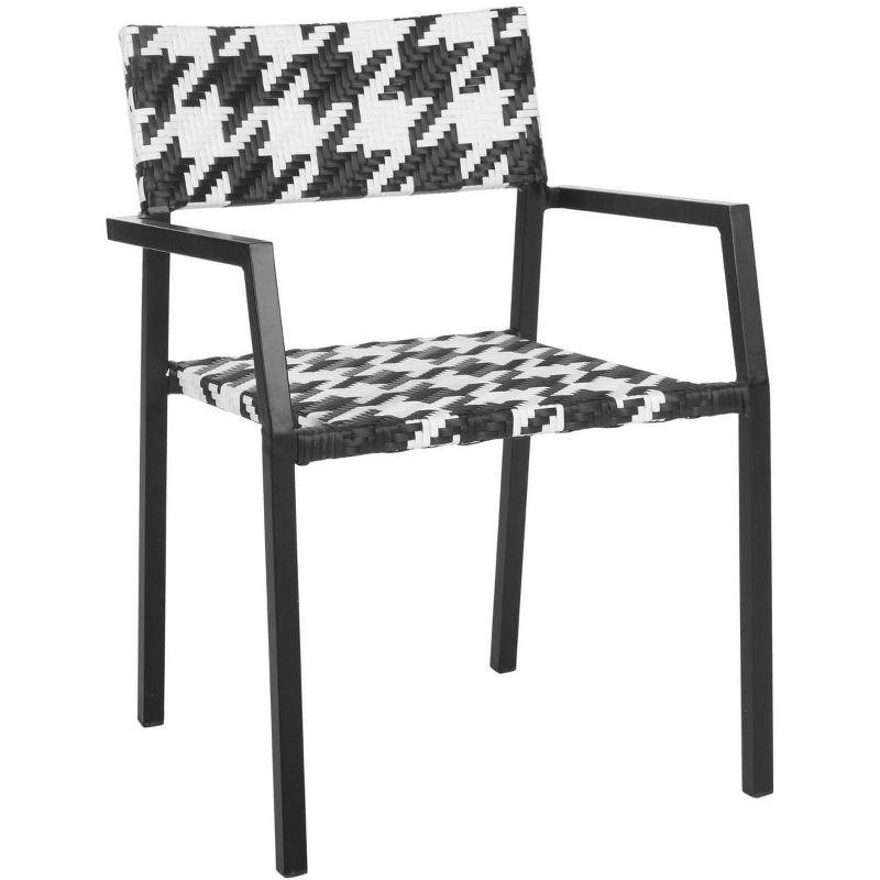 Halden Stackable Arm Chair (Set Of 2) - White/Black - Safavieh.