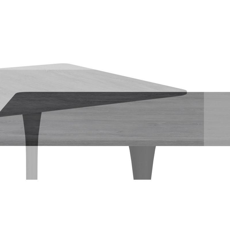 Black Square Wood and Metal Pedestal Dining Table