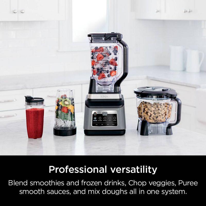 Ninja Professional Plus Kitchen Blender System and 8-Cup Food Processor with Auto-iQ Black BN803TGT: 72oz Smoothie Blender, 5 Speeds, Ice Crusher