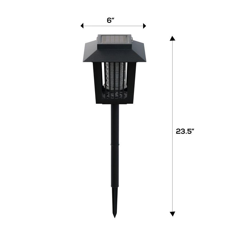 Nature Spring Solar Powered Light Mosquito and Insect Bug Zapper - Black