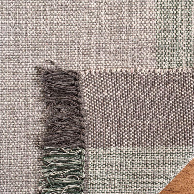 Coastal Breeze Montauk 8'x10' Hand Woven Cotton Rug in Green/Grey