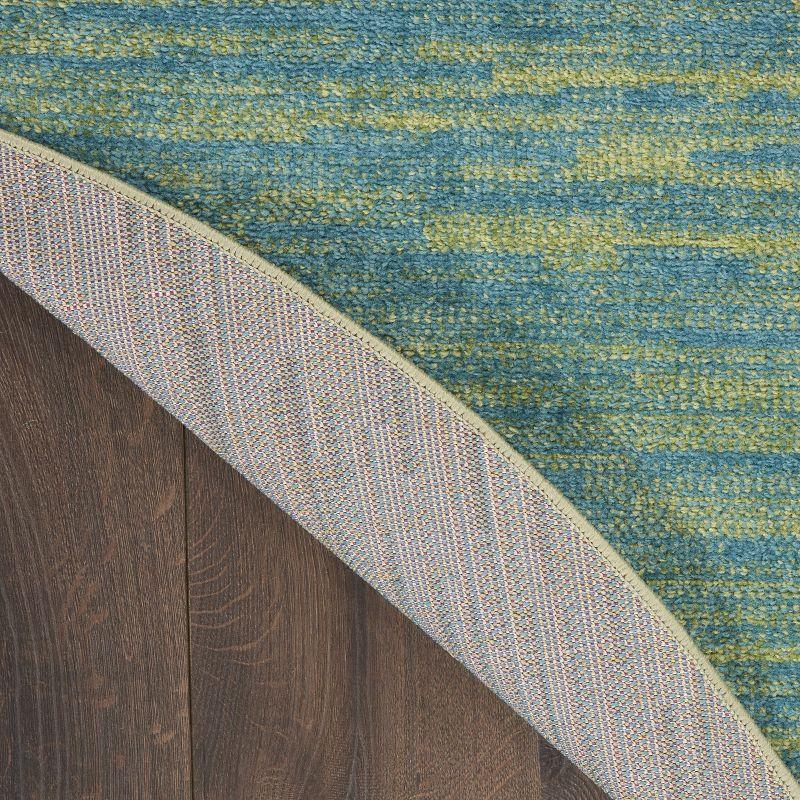 Nourison Nourison Essentials NRE01 Indoor/outdoor Area Rug - Blue Green 4' x round