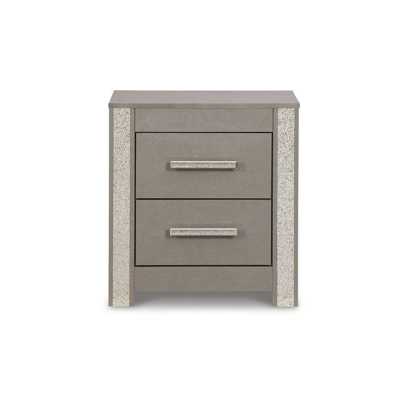 Signature Design by Ashley Contemporary Surancha 2 Drawer Nightstand, Gray