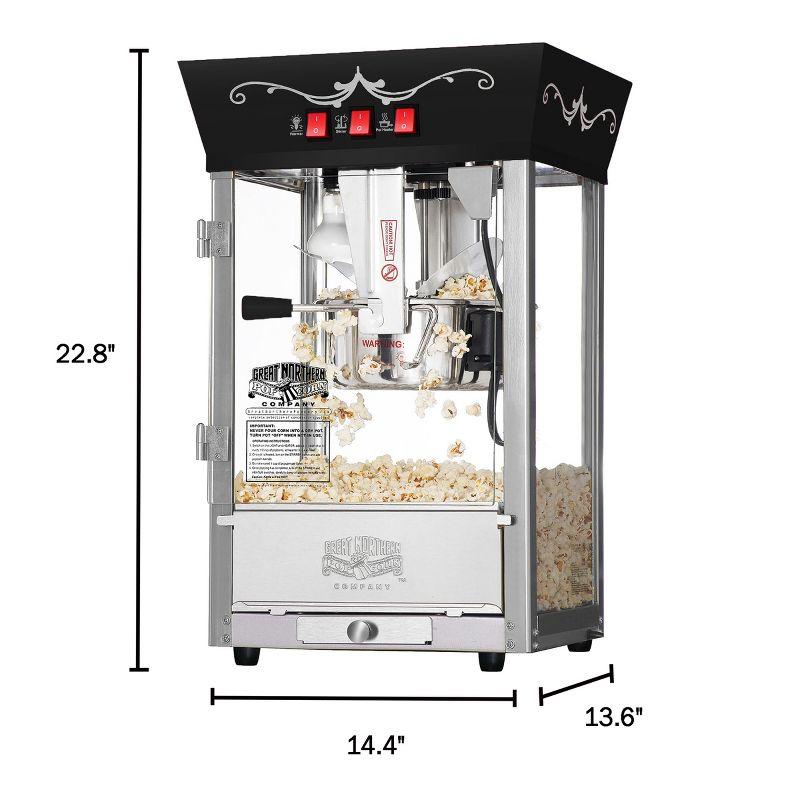 Great Nothern Popcorn 8 oz. Antique Style Movie Night Electric Countertop Popcorn Maker Machine - Black