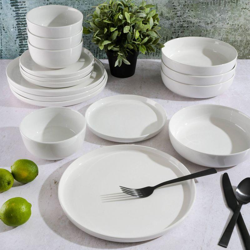 Oslo White Porcelain 16-Piece Dinnerware Set, Service for 4