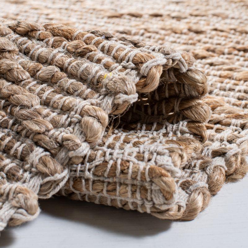 Natural Jute and Cotton Handwoven Rectangular Area Rug