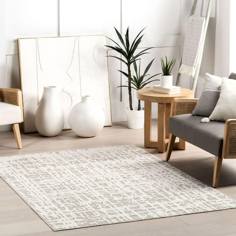 Nuloom Amity Abstract Machine Washable Indoor Area Rug, 4' x 6', Beige