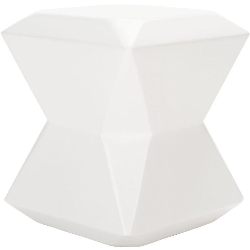 Conan Concrete Accent Stool - Indoor/Outdoor - VNN1030 - White - Safavieh