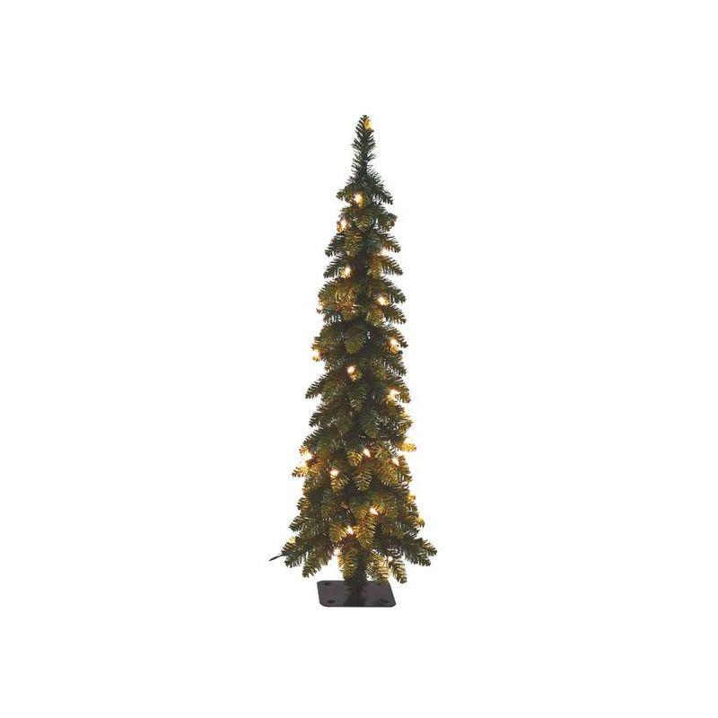 4-Foot White Fir Pencil Slim Christmas Tree with Lights