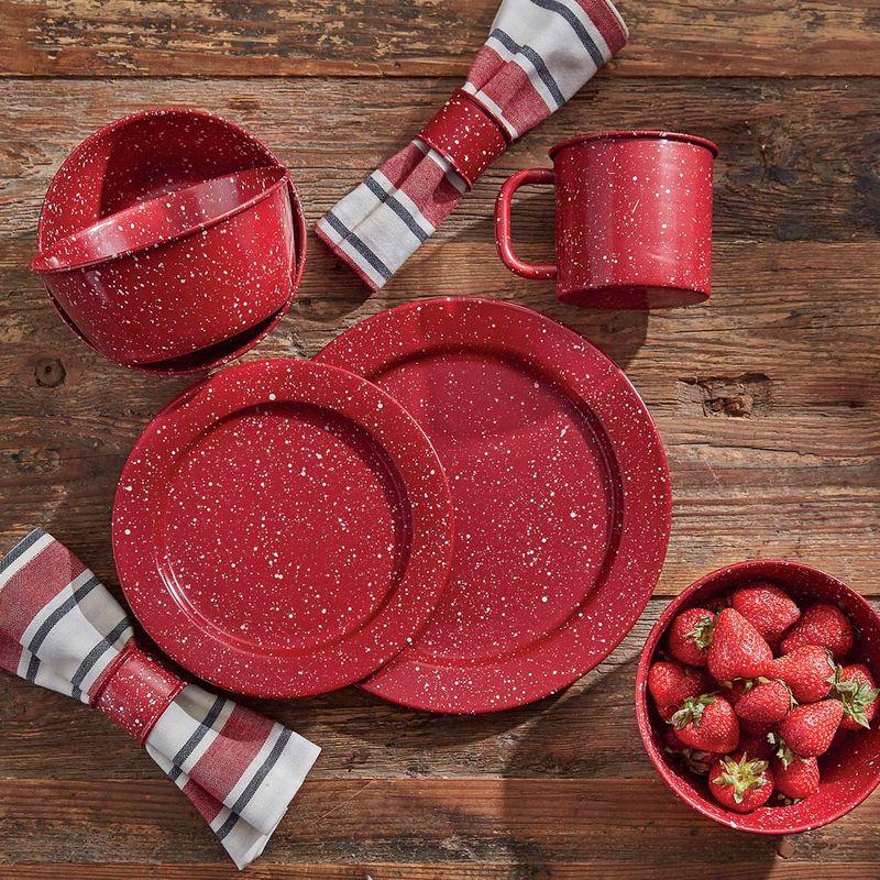 Granite Red Enamelware Speckled Mug Set of 4