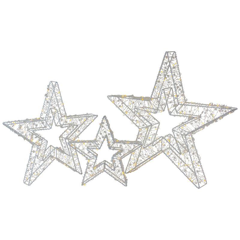 Northlight Seasonal Set of 3 LED Lighted Color Changing Stars Outdoor Christmas Decorations 23"