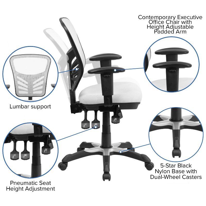 Flash Furniture Mid-Back Mesh Multifunction Executive Swivel Ergonomic Office Chair with Adjustable Arms