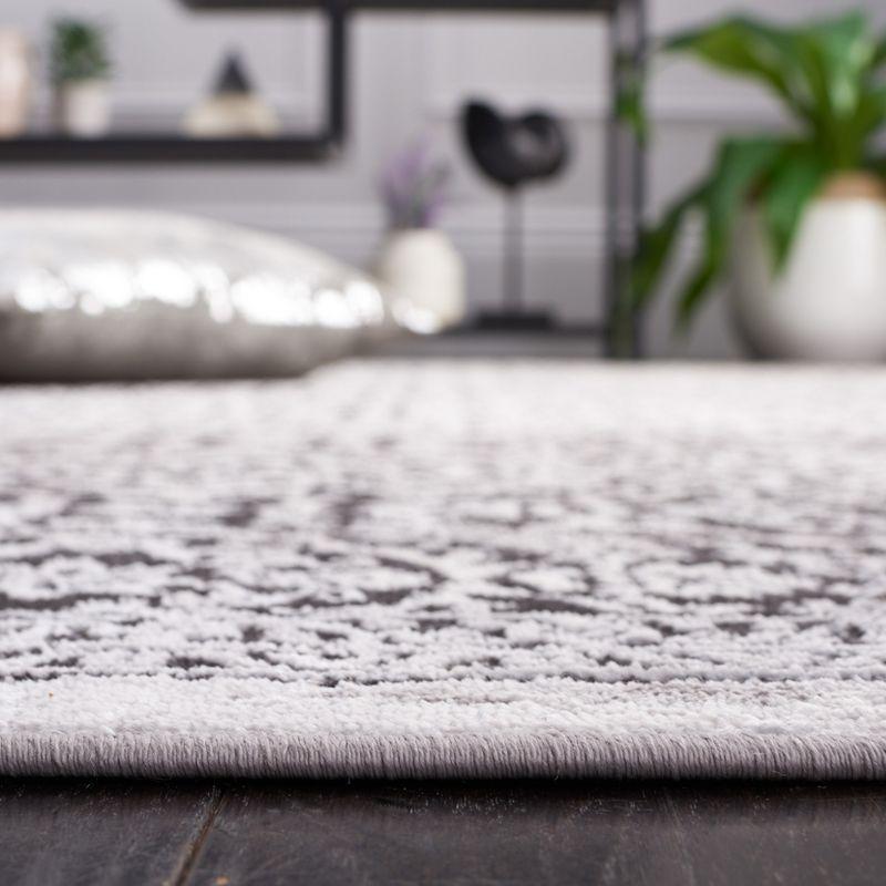 Charcoal and Ivory Synthetic Bohemian Area Rug