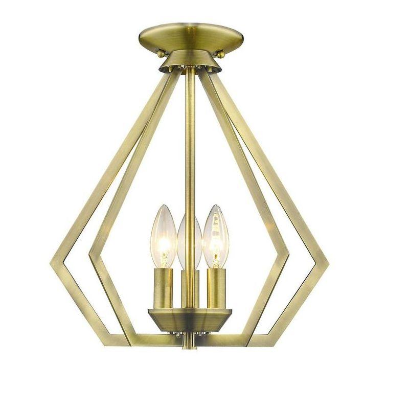 Livex Lighting Prism 3 - Light Chandelier in  Antique Brass