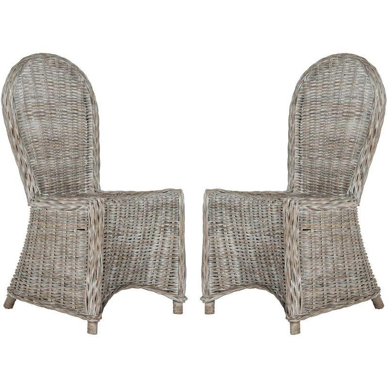 Idola 19H Wicker Dining Chair (Set Of 2) - White Washed - Safavieh