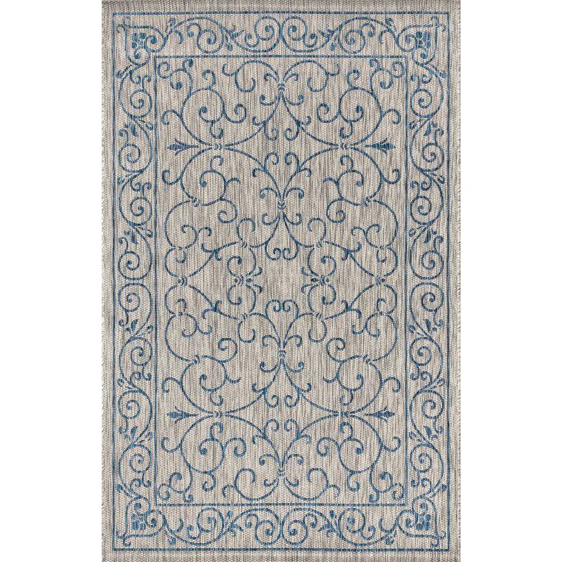 Charleston Vintage Filigree Textured Weave Indoor/Outdoor Area Rug  - JONATHAN Y