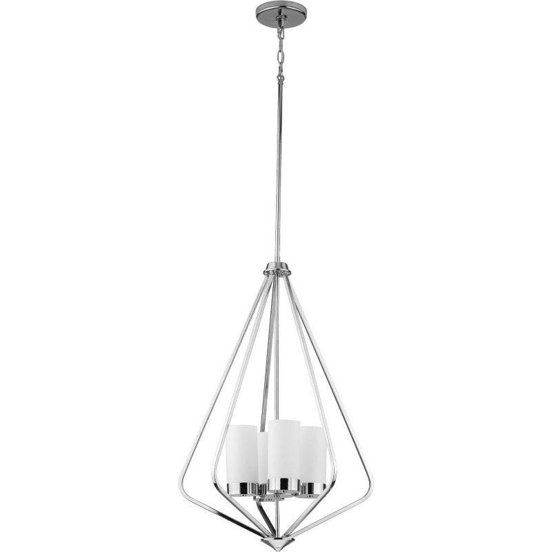 Elevate Brushed Bronze 20" Modern Pendant Light with Etched Glass