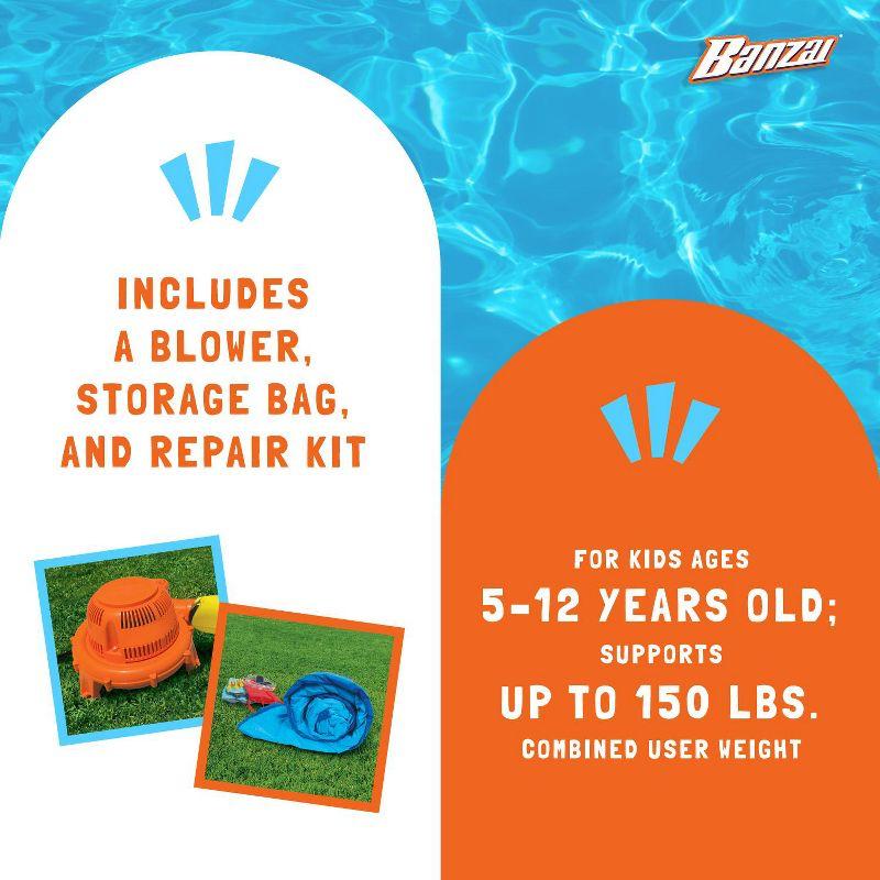 Banzai Banzai Aqua Sports Kids Inflatable Outdoor Backyard Water Slide Splash Park