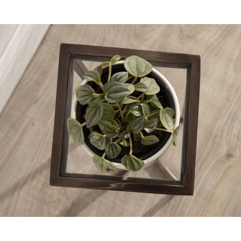 Kate and Laurel Jaspur Square Metal Drink Table, 7x7x21, Bronze
