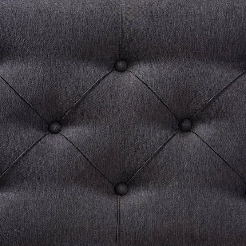 Linda Linen Upholstered Storage Bench with Shelf - Baxton Studio: Bedroom Accent Furniture