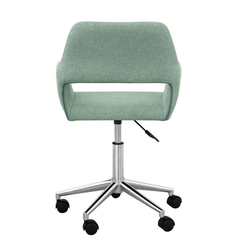 Modern Linen Style Fabric Office Swivel Chair: Ergonomic, Adjustable - Teamson Home