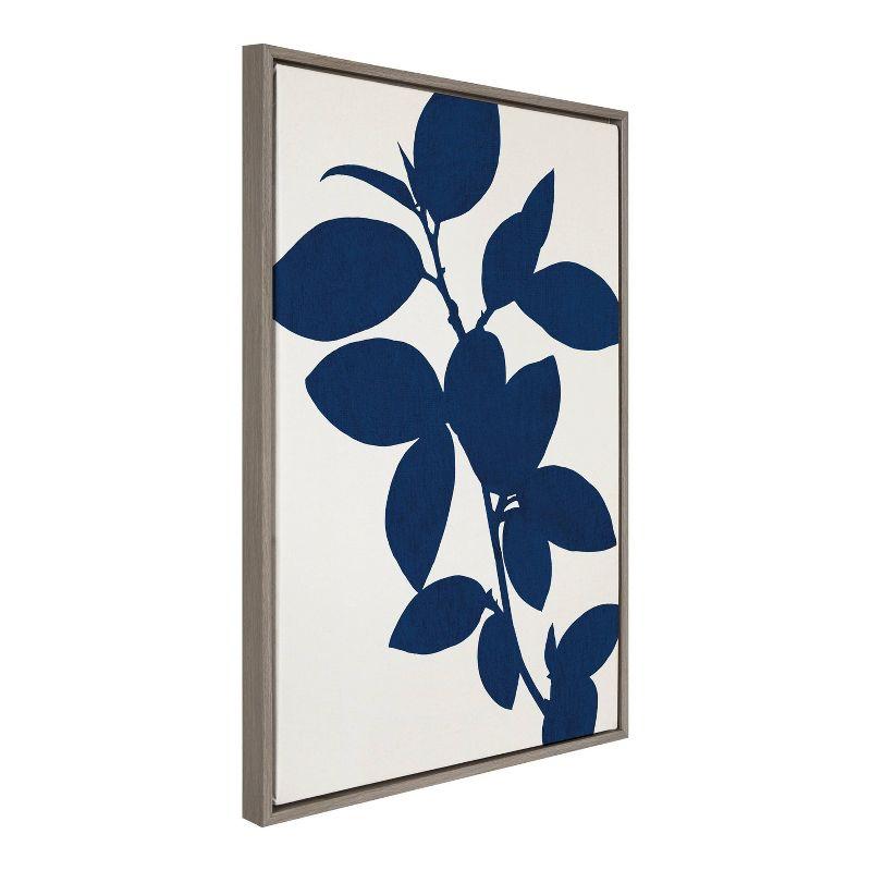 Sylvie Blue Botanical Framed Canvas Wall Art