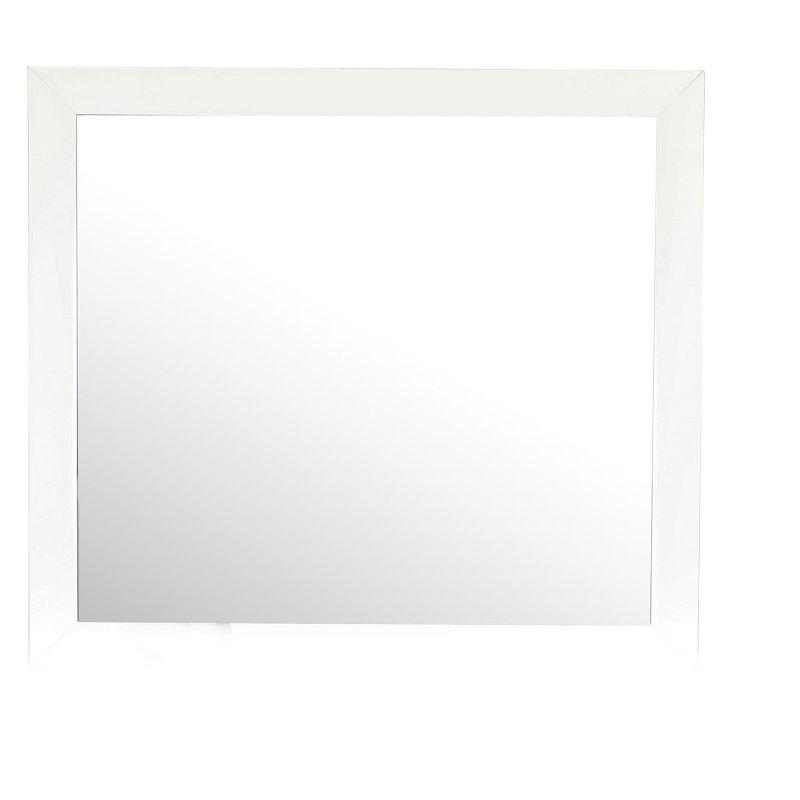 Marilla 35 in. x 39 in. White Wood Framed Dresser Mirror