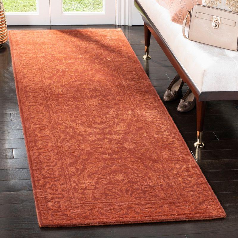 Ivory and Rust Hand-Tufted Wool Runner Rug