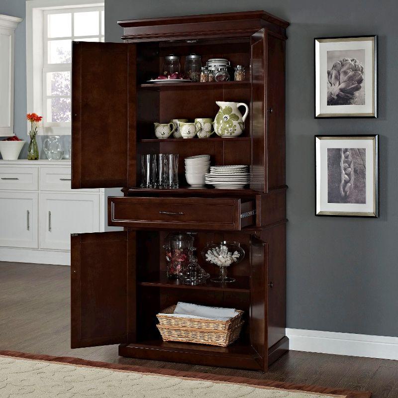 Parsons Pantry Storage Wood/Mahogany - Crosley: Adjustable Shelving, Drawer, Traditional Style