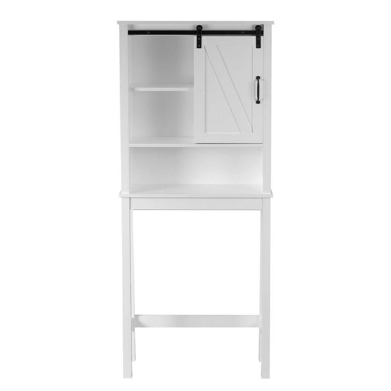 White MDF Over-the-Toilet Space Saver Cabinet with Adjustable Shelving