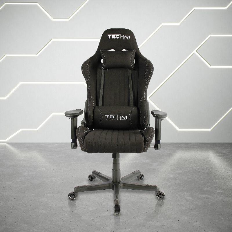 Techni Sport Techni Sport Adjustable Reclining Ergonomic Swiveling PC & Racing Game Chair in Black