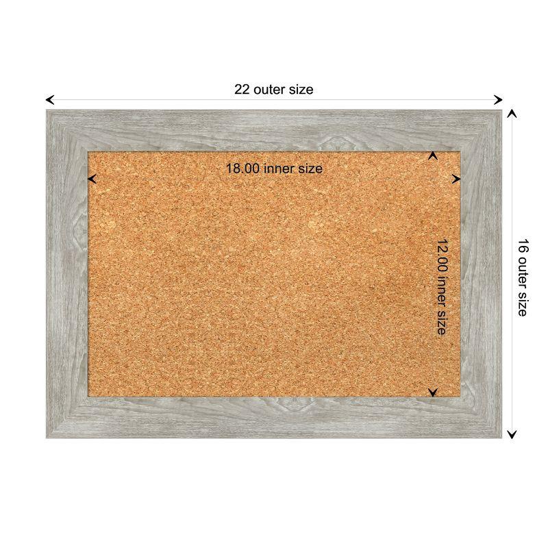 Dove Greywash Natural Corkboard with Rustic Wood Frame