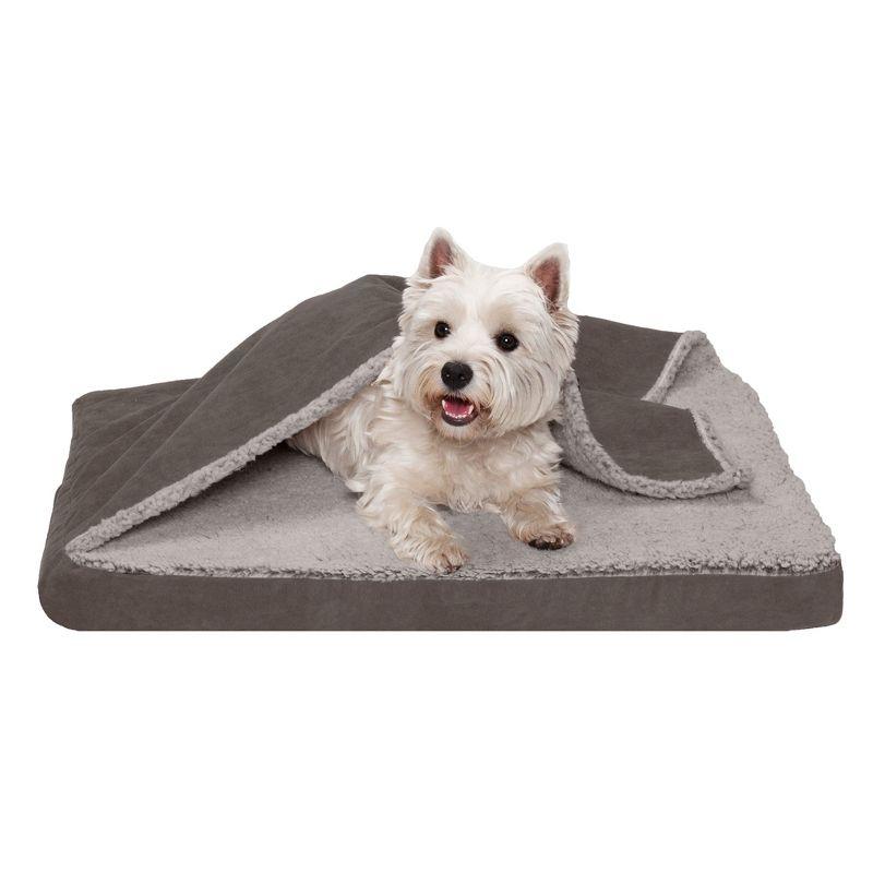 Berber & Suede Blanket Top Deluxe Mattress Orthopedic Dog Bed