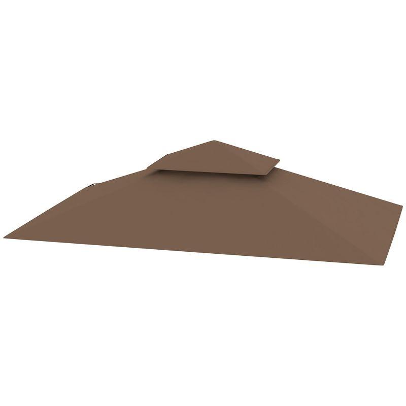 Outsunny Grill Gazebo Canopy Replacement Roof, UPF50+ Protected, 5' x 8' Outdoor BBQ Canopy Replacement Cover, Double Tiered Grill Canopy Replacement Cover, TOP COVER ONLY