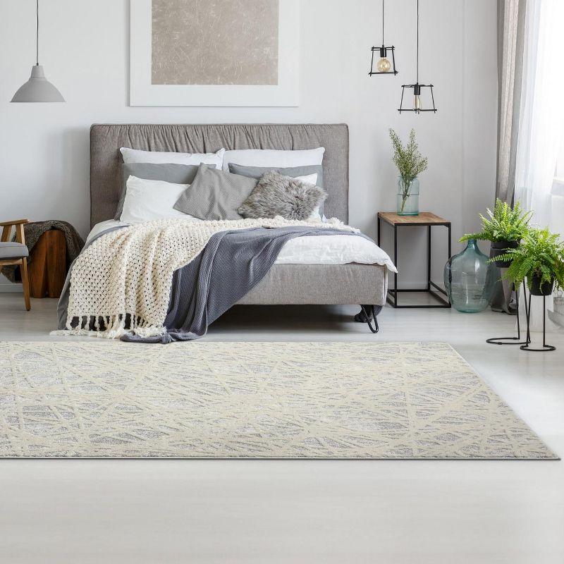 LUXE WEAVERS Geometric Abstract Lines Gray 4x5 Area Rug
