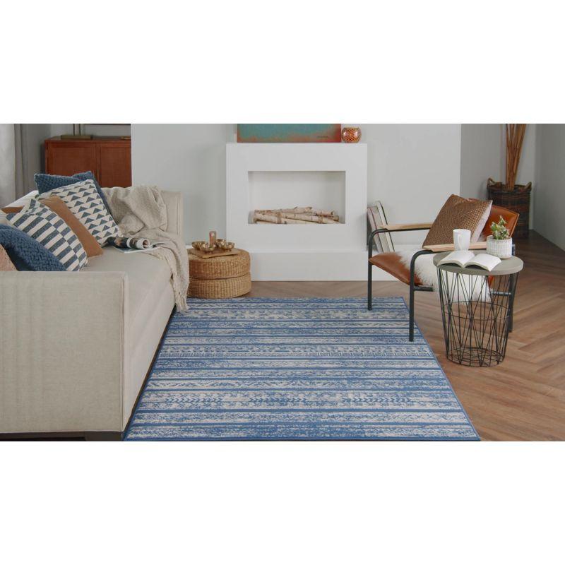 Pleasanton Abstract Blue/Ivory Area Rug