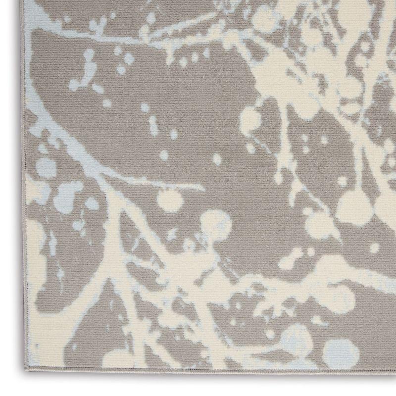 Jubilant JUB12 Grey Area Rug Contemporary Artistic Abstract By Nourison