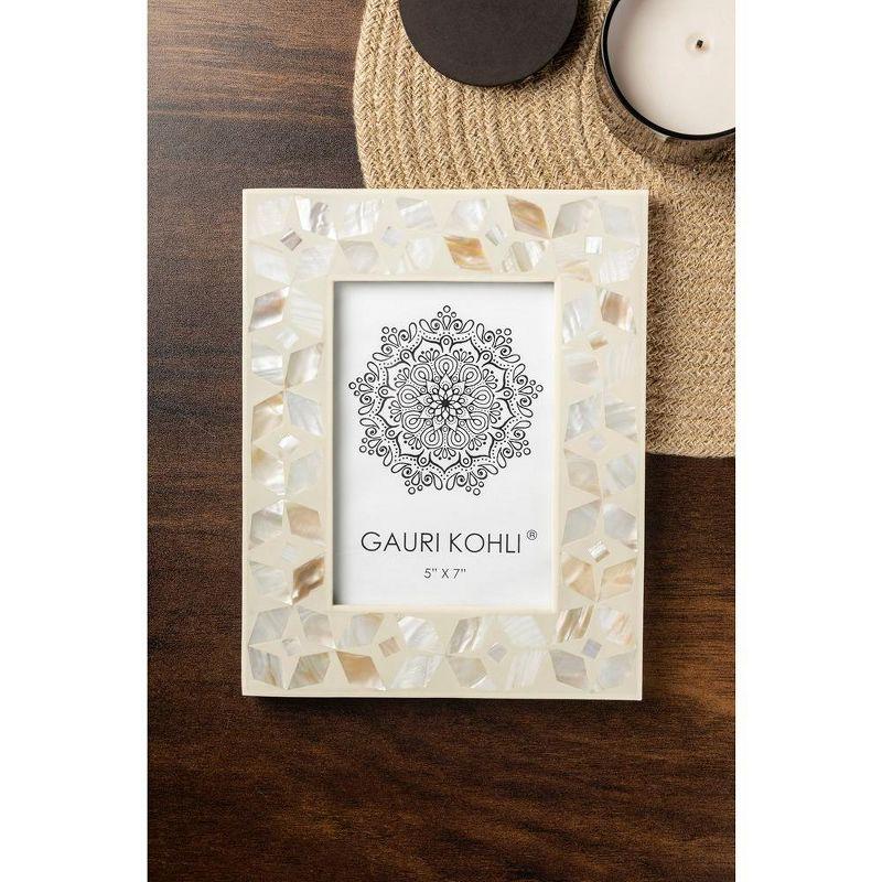 Uday Mother of Pearl Picture Frame, 5"x7"