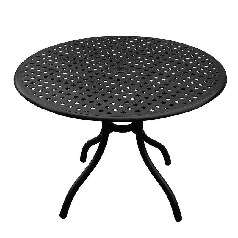 42" Black Aluminum Round Mesh Patio Dining Table