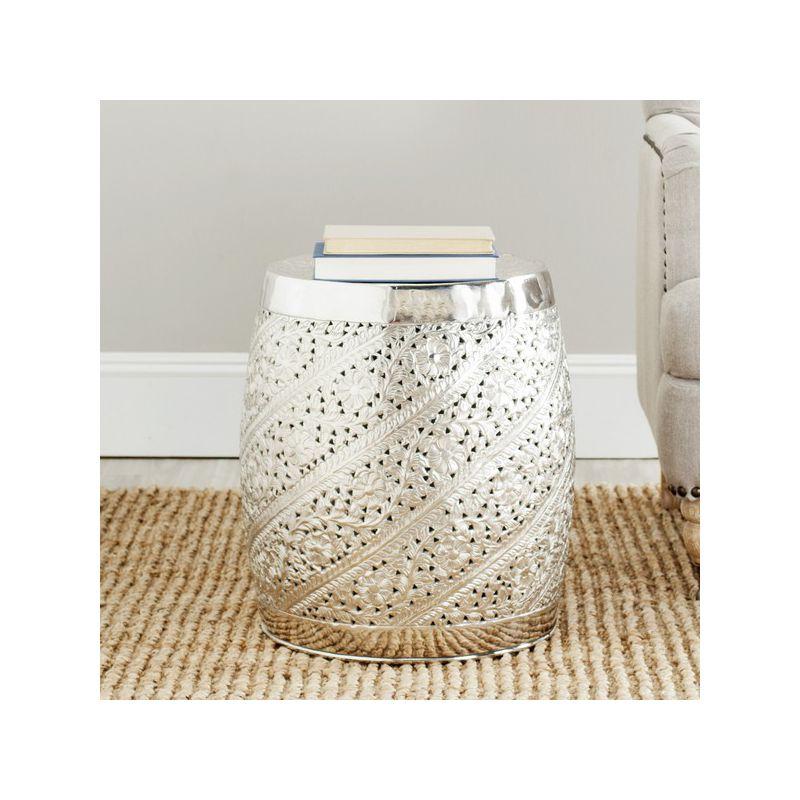 Liam Etched Accent Table - Nickle - Safavieh