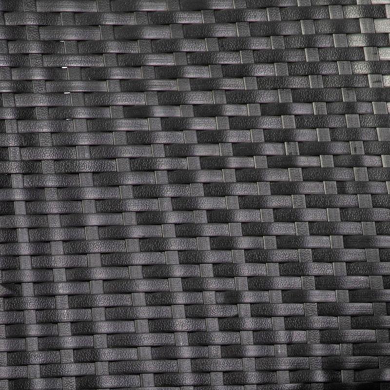 Flash Furniture Ethan Commercial Grade Stacking Patio Chair, All Weather PE Rattan Wicker Patio Dining Chair in Black