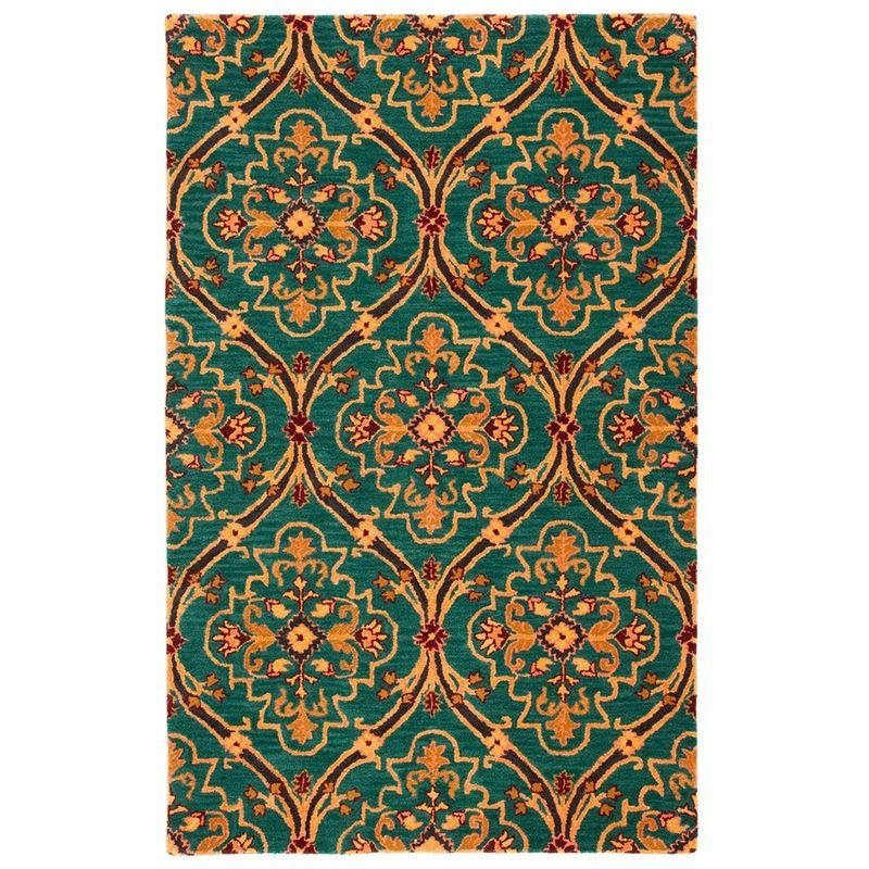Heritage HG475 Hand Tufted Area Rug - Green/Orange - 3'x5' - Safavieh.