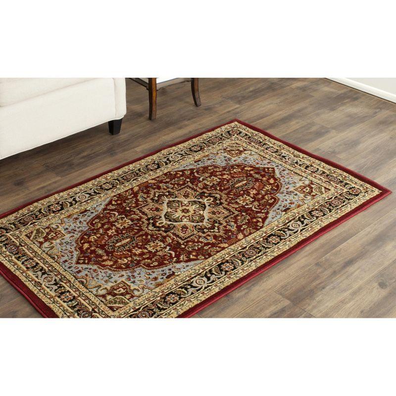 Lyndhurst Heriz LNH330 Power Loomed Accent Rug - Red/Black - 3'3"x5'3" - Safavieh