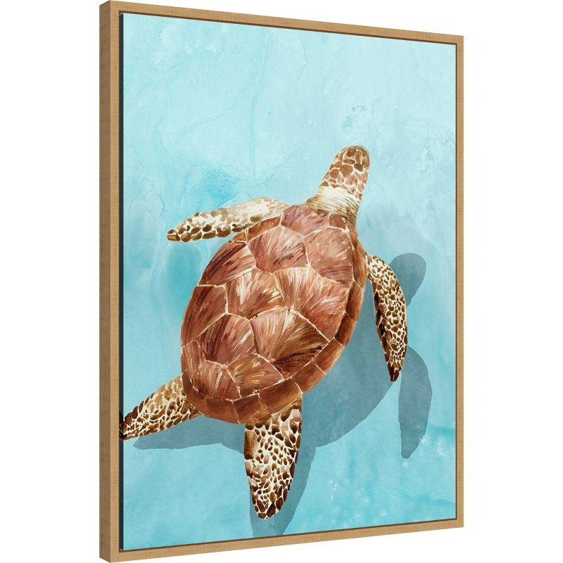 Amanti Art Ocean Deep Turtle I by Isabelle Z Canvas Wall Art Print Framed 23 x 30-in.