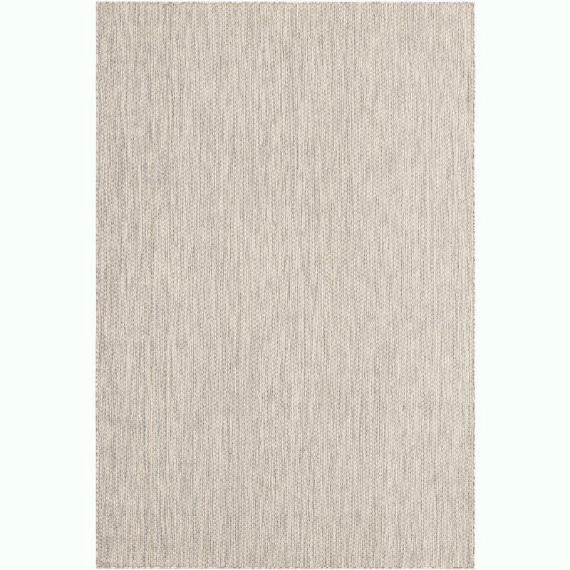 Light Gray Synthetic 6' x 9' Easy-Care Outdoor Rug