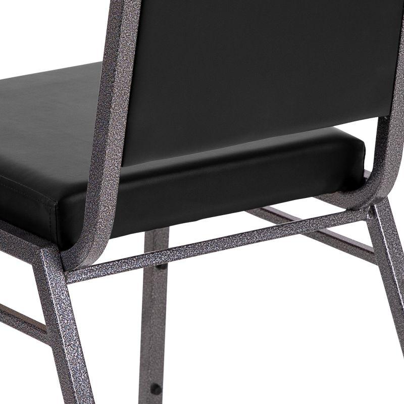 Black Vinyl and Metal Stacking Banquet Chair